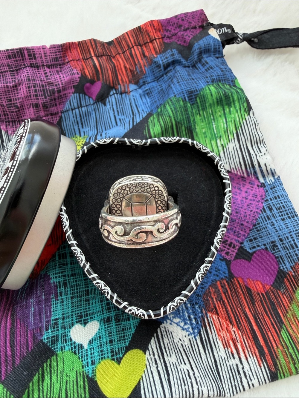 Brighton Venus Sterling Silver Plated Statement Ring - Size 7 - Picture 6 of 11